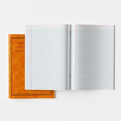 A4 Exercise Book 8mm Ruled Margin Orange 80pg 50pk Orange hi-res